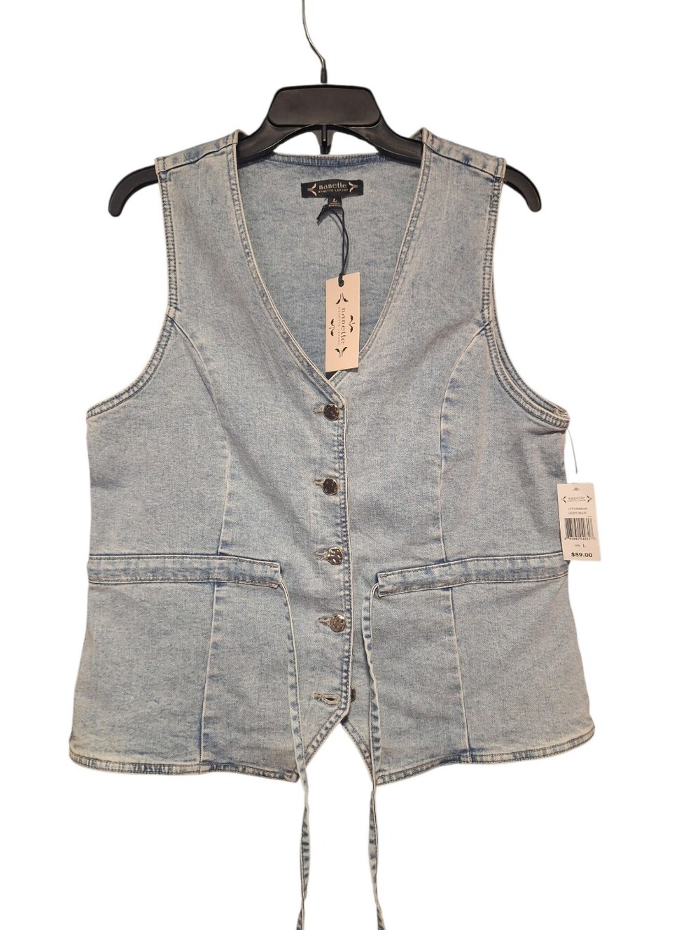 Nanette Lepore Light Blue Denim Vest